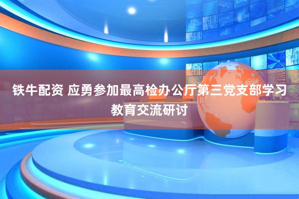铁牛配资 应勇参加最高检办公厅第三党支部学习教育交流研讨
